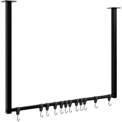 CLP Kleiderstange Fenton Schwarz mit 12 Kleiderhaken Metall HBT: 60x80x7 cm 80x60 cm