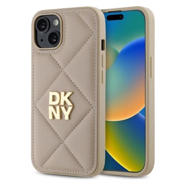 DKNY DKHCP14SPQDSLE iPhone 14 6.1" beżowy/beige Quilted Stack Logo (Apple iPhone 14) (DK000281-0)