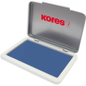 Kores Stempelkissen Metallica SF71551, für Büro, blau, 11 x 7 cm, Metallgehäuse