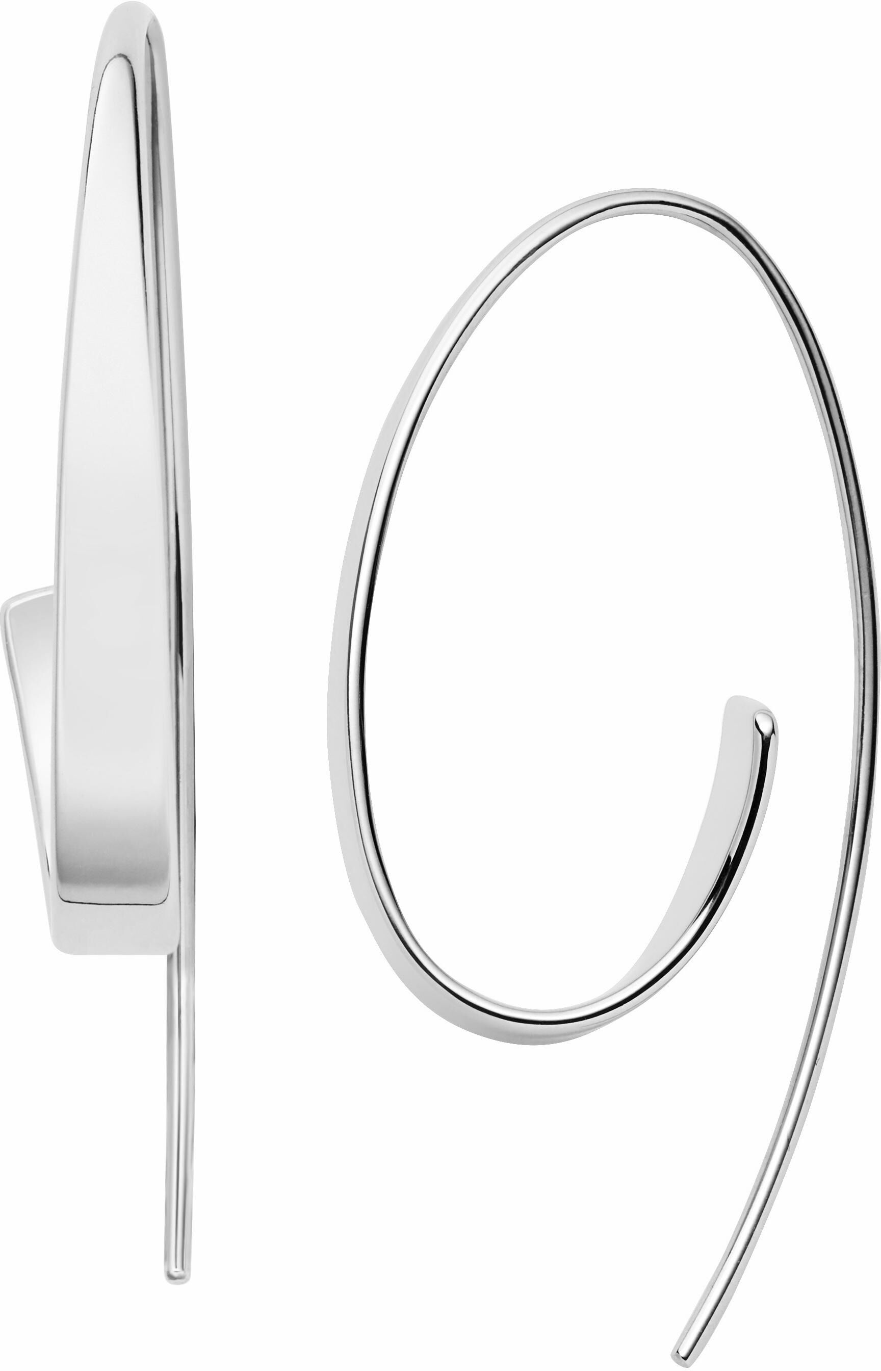 Paar Ohrhaken SKAGEN "Schmuck Geschenk Edelstahl Ohrringe KARIANA", silber (edelstahlfarben), Ohrringe, Damen, Edelstahl