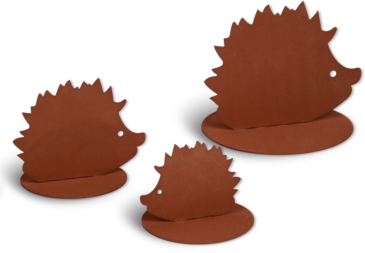 UNUS Decoratieve egel set van 3 in roestlook
