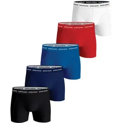BJÖRN BORG Herren Boxershorts, 5er Pack - Cotton Stretch Trunks, Unterhose, Baumwolle, Logobund Schwarz/Blau/Rot/Weiß / XXL