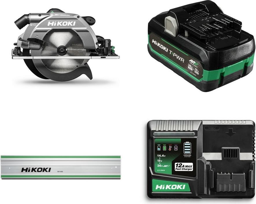 HiKoKi Akku-Handkreissäge C3609DUMW4Z + Führungsschiene +Akku + Schnellladegerät
