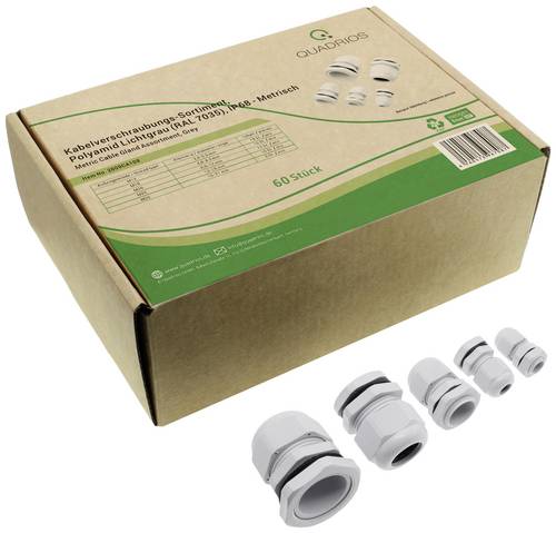 Quadrios 2009CA108 Kabelverschraubung Sortiment PA66 Lichtgrau (RAL 7035) 1 Set