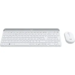 Logitech Slim MK470 Combo (Eng. Int., Kabellos), Tastatur, Weiss