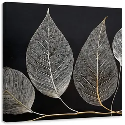 LEINWANDBILD Minimalismus hinterlässt Zweig Glamour Silber 40x40cm