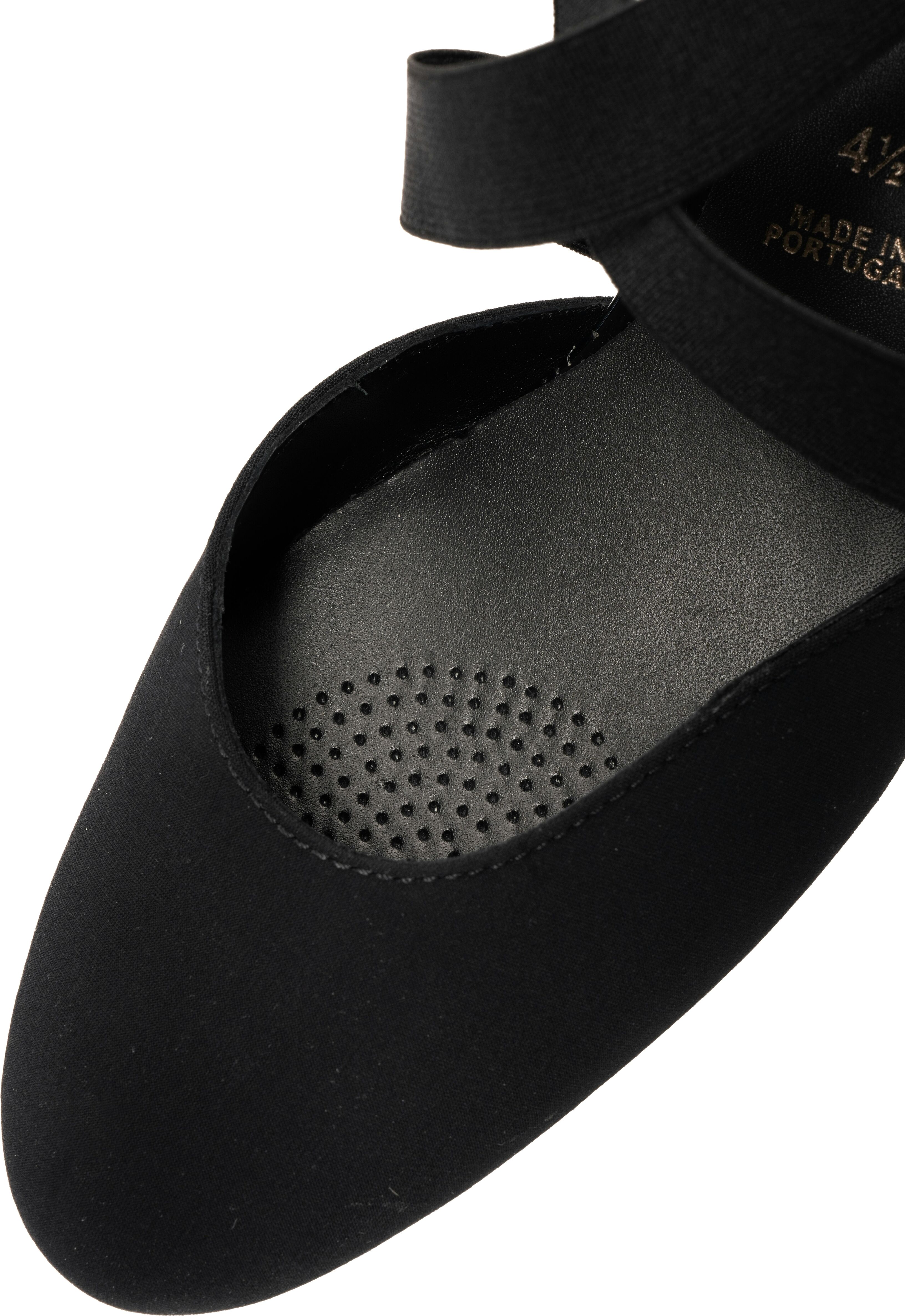 Spangenpumps ARA "TOULOUSE", Damen, Gr. 7,5 (41,5), Leder, schwarz, Textil, unifarben, Schuhe Spangenpumps, Abendschuh, Festtagsschuh, Trichterabsatzmit elastischen Riemchen schwarz 7,5 (41,5), Leder