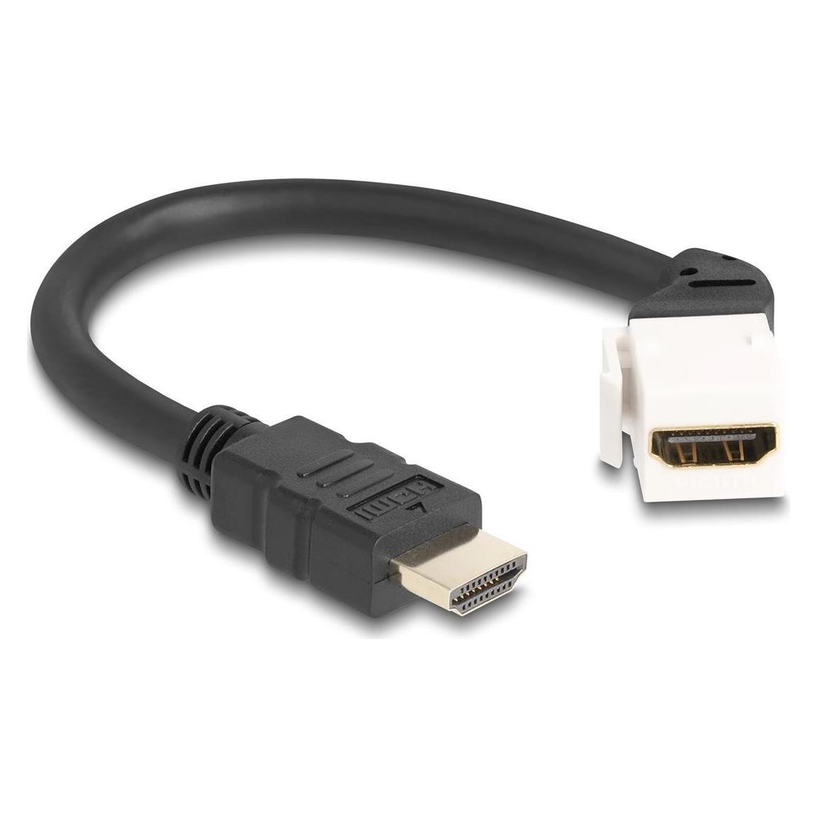 Delock Keystone Modul Kabel HDMI Stecker zu Buchse 45° gewin (0.20 m) (90319)