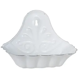 IB Laursen Verzierte Seifenschale aus Emaille, L16 x B8,5 x H16 cm, weiss