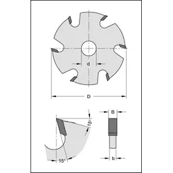 JSO Flachzahn-Nuter Z 12 HW 125x4,0x30, MECH.VORSCHUB - 40160-5-12540-0