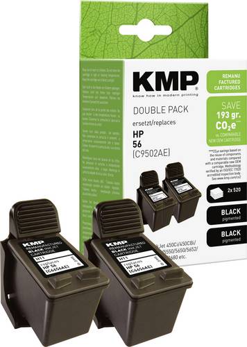 KMP Druckerpatrone ersetzt HP 56, C6656AE Kompatibel 2er-Pack Schwarz H11D 0995,4021