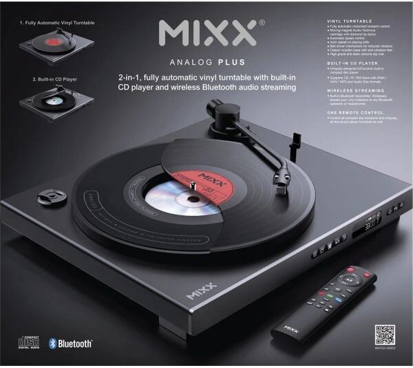 Mixx Vinyl- Og Cd-Afspiller, Analog Plus - Sort