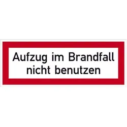 SafetyMarking® Brandschutzaufkleber Aufzug im Brandfall nicht benutzen 14.8 cm x 5.2 cm