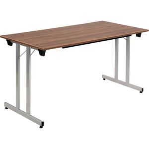 Sodematub Klapptisch TPMU147WA, aus Holz, stapelbar, 140 x 74 x 70 cm, walnuss