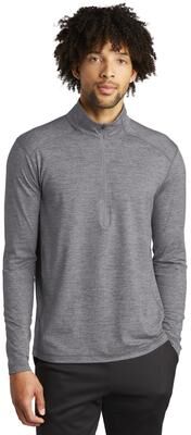 Sport-Tek ST711 Exchange 1.5 Long Sleeve 1/2-Zip T-Shirt in Grey Heather size Large   Polyester/Spandex Blend