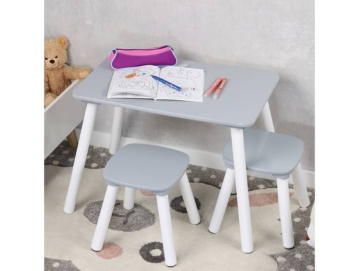 Groupe de sièges pour enfants Sehar 58 x 44 x 38cm Gris/Blanc/Gris