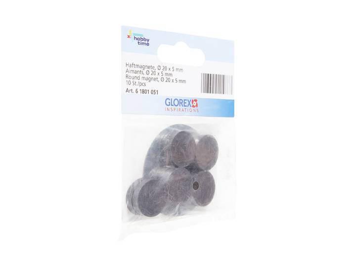 Glorex Haftmagnete ⌀ 2 × 0.5 cm 10 Stück