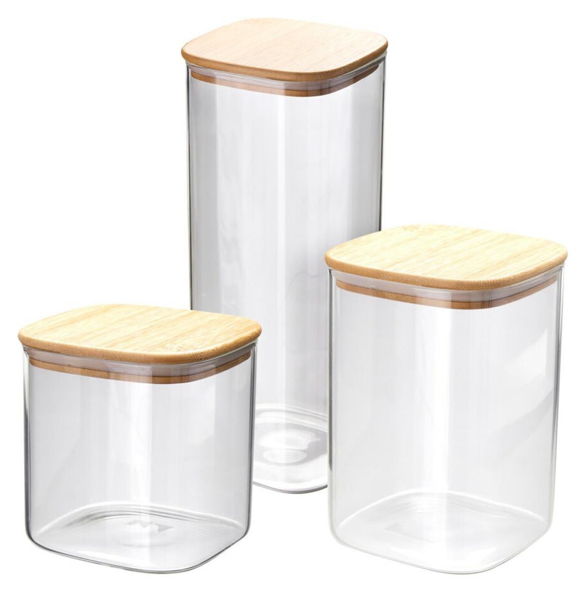 Set van 3 glazen potten Sada van EH Excellent Houseware