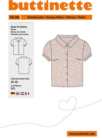 buttinette Schnitt "Bluse mit Kragen" für Damen