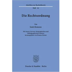 Die Rechtsordnung., Fachbücher von Santi Romano