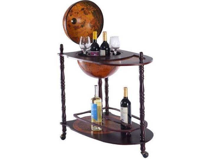 GOPLUS Meuble Range Bouteille Mobile avec Rangement Fermé et Etagère Ouverte-70x45x88CM Brun