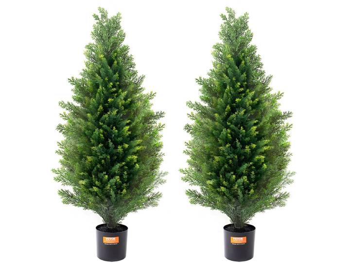 VEVOR Set van 2 kunstceder vormsnoei kunstplanten PE Cipres 91\,4 cm