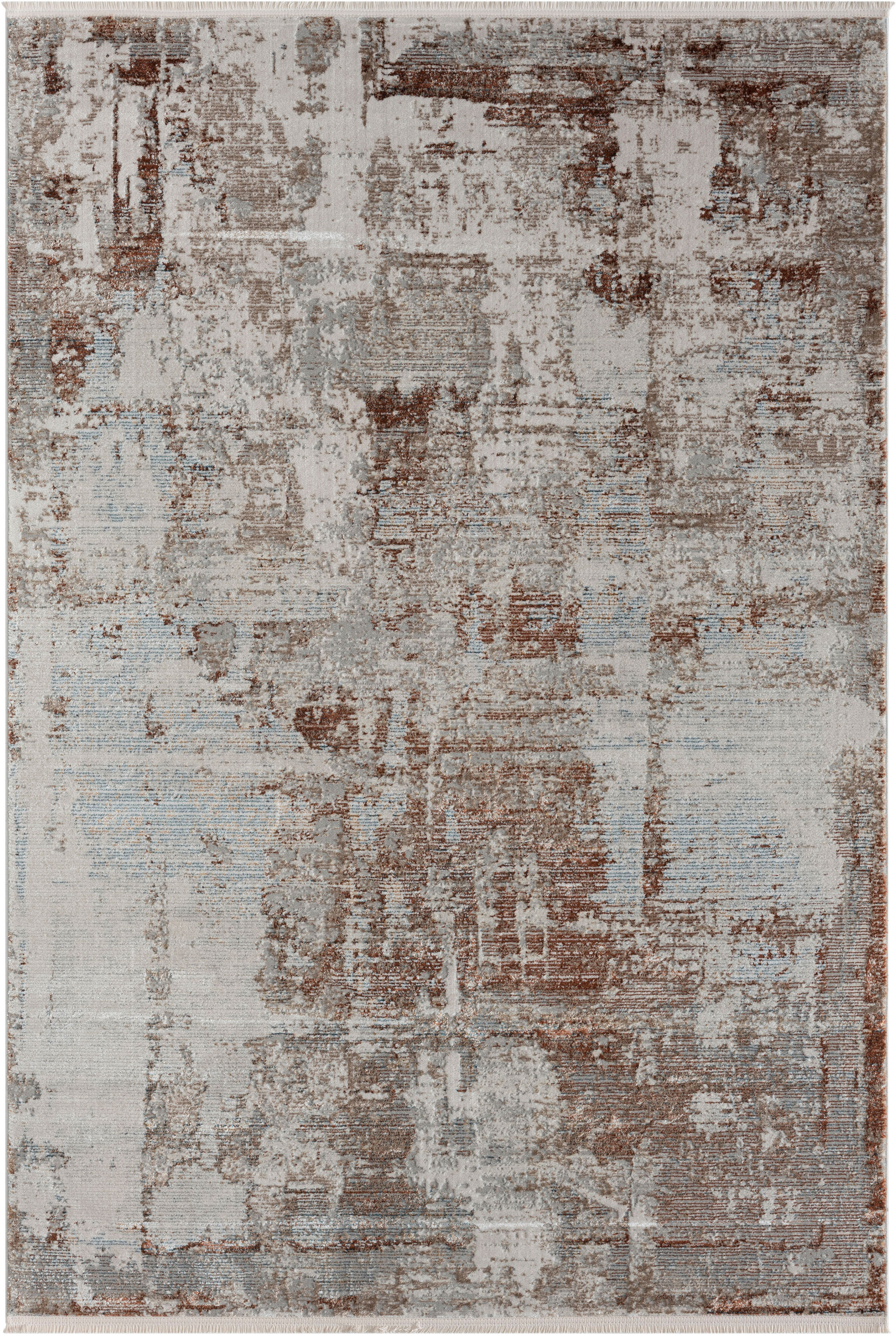 Teppich "Esme 2", beige (cream, hellgrau, terra), B:200cm H:8mm L:290cm, Polyester, MYFLAIR MÖBEL & ACCESSOIRES, Teppiche, Teppich, Kurzflor, Vintage Look, mit Fransen, besonders weich durch Microfaser cream, hellgrau, terra B : 200cm 1 Stk., 8mm, L: 290c