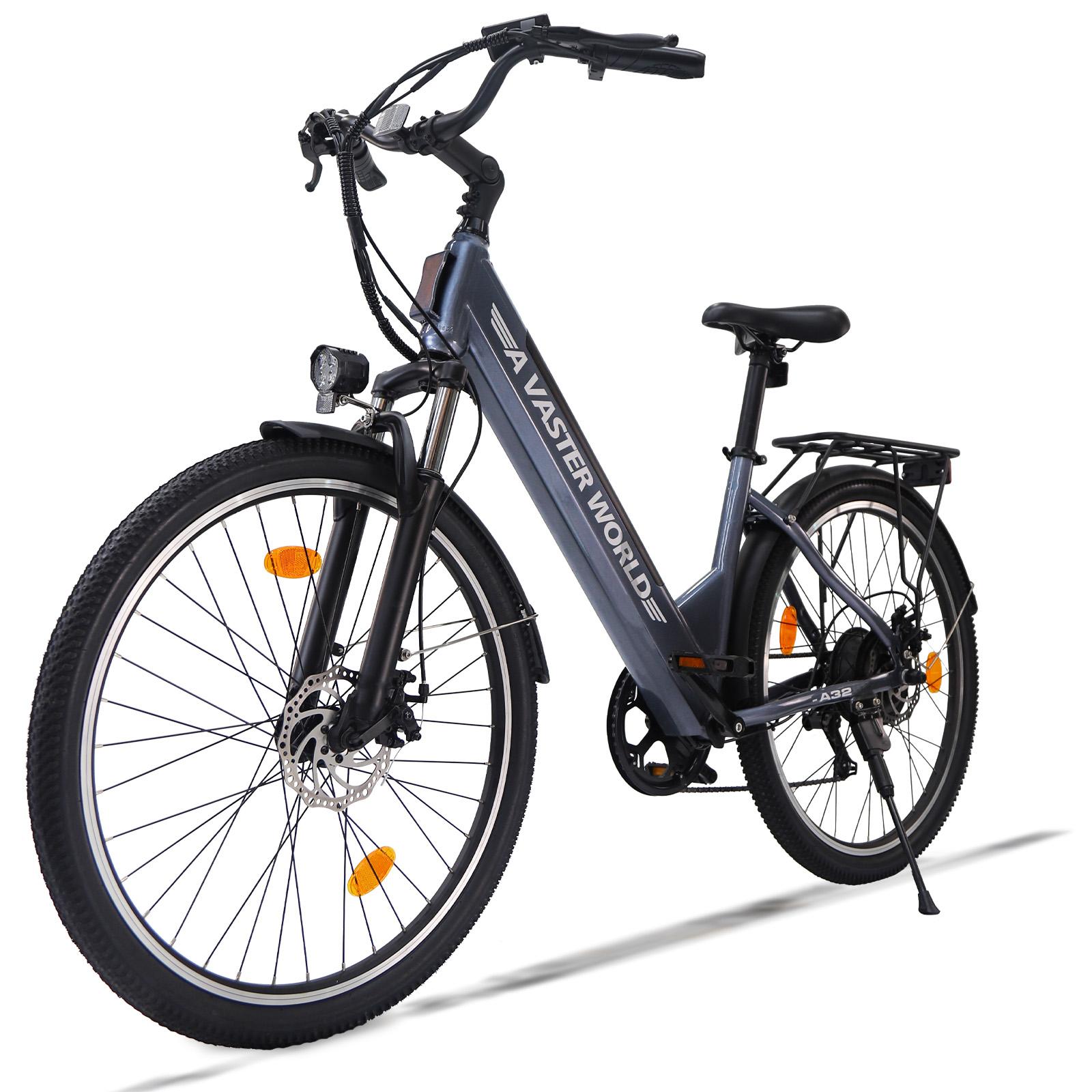 A32 Stadt-& Berg-Elektrofahrrad für den Pendelverkehr, 250W, 25 km/h, 36V 460,8Wh, 26-Zoll-Breitreifen, max. 150 kg Zuladung, IPX4