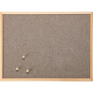 Zeller Pinnwand 11271, grau, aus Leinen, mit Holzrahmen, 60 x 40 cm