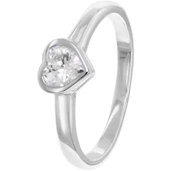 trendor 41560 Damenring Weißgold 333/8K Mit Zirkonia Herz, 52/16,6