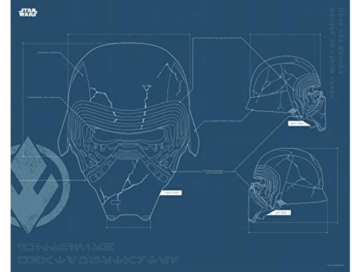 Komar Wandbild Star Wars EP9 Blueprint Kylo Helmet Kinderzimmer, Jugendzimmer, Dekoration, Kunstdruck ohne Rahmen WB177-50x40 Größe: 50 x 40 cm (Breite x Höhe)