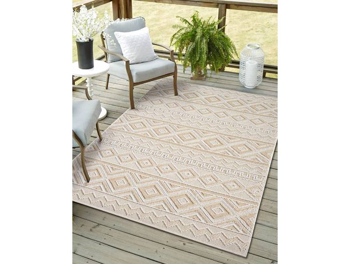 Outdoorteppich Vera, LAGERRÄUMUNG , beige (beige,cream), B:240cm H:8mm L:320cm, Polypropylen, MYFLAIR MÖBEL & ACCESSOIRES, Teppiche, Outdoorteppich, modernes Design, In & Outdoor geeignet, Balkon, Terrasse