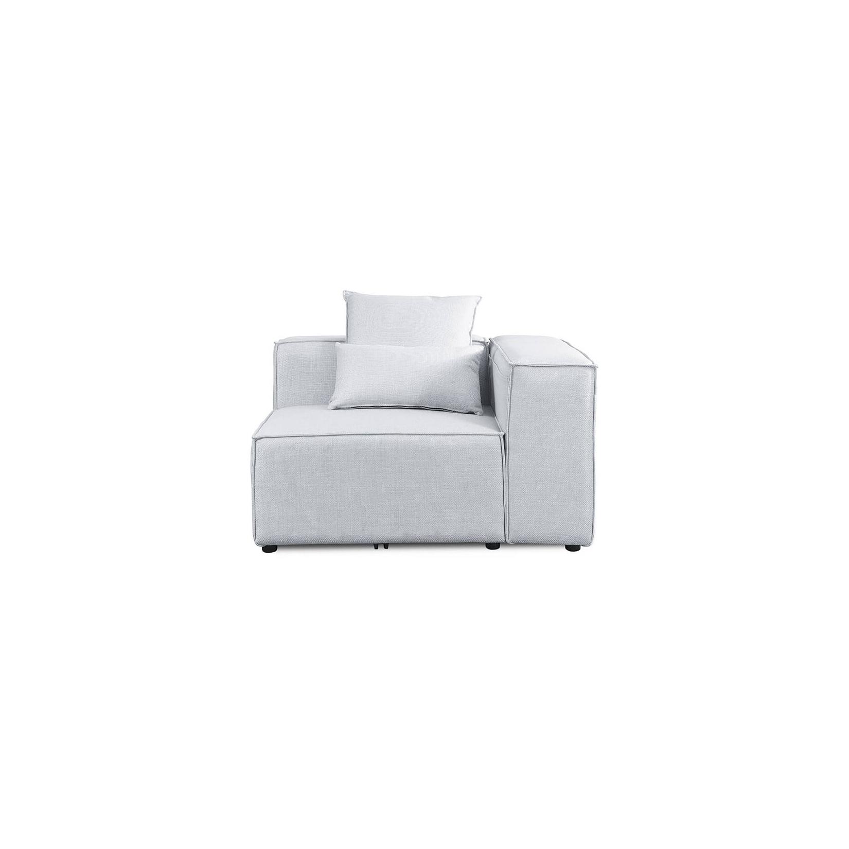 HOME DELUXE Modulares Sofa Rechtes Ecksofa VERONA - 120 x 70 cm Hellgrau