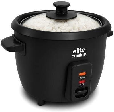 Elite Cuisine ERCL0062 6-Cup Electric Rice Cooker With Non-Stick Inner Pot