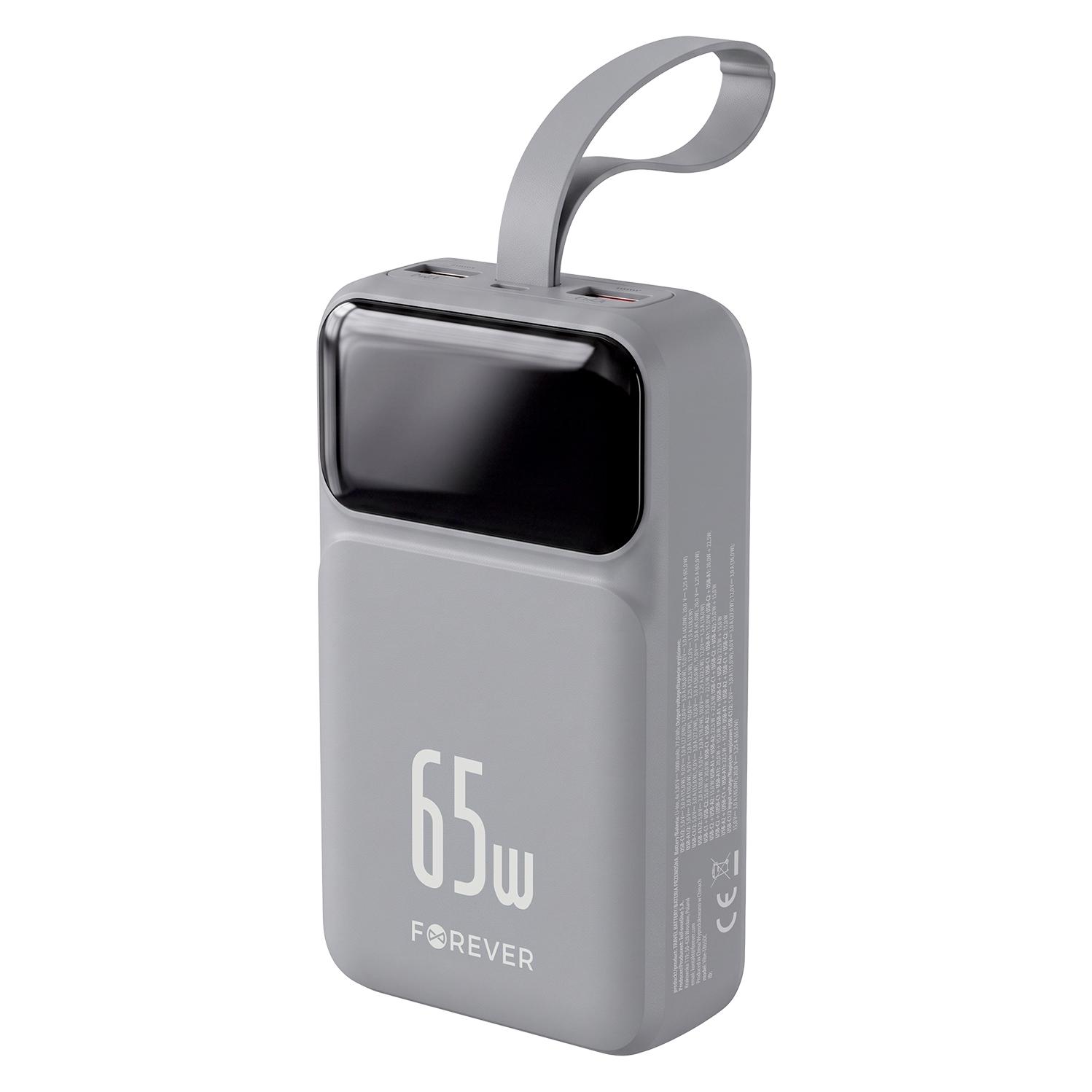 Forever Powerbank Vibe-TB65 PD QC 65W 20000 mAh silber (20000 mAh, 65 W) (72875273)
