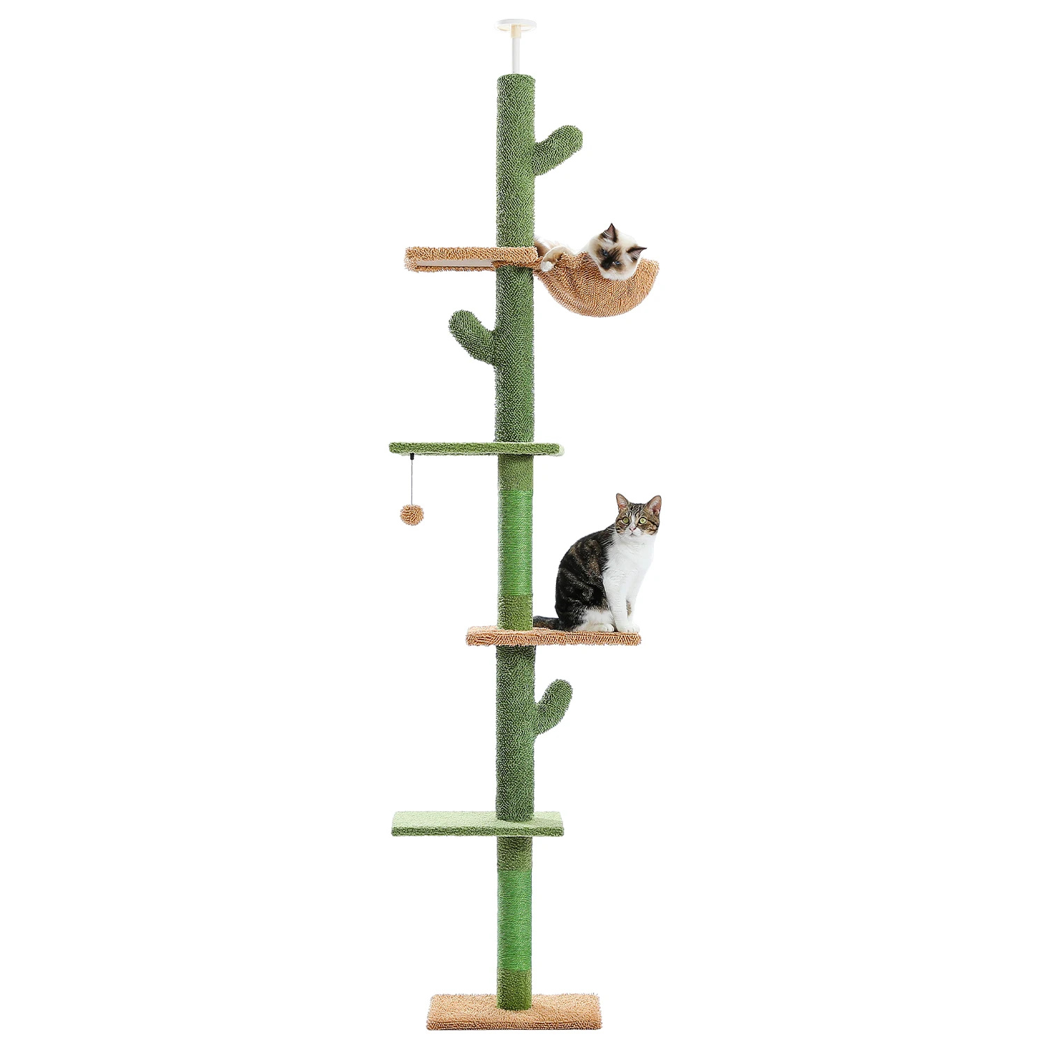 Katzenbaum, 5-stöckiges Design, verstellbare Höhe, AMT0187GN