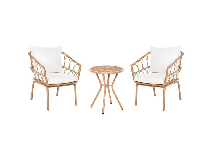 BISTRO-SET Polyrattan Hellbraun Ferla