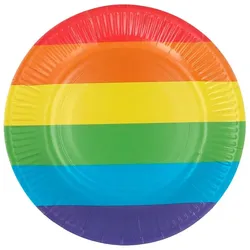 8 Teller Regenbogen bunt