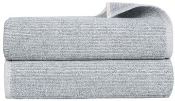 Blue Nile Mills 2-Piece Cotton Blend Bath Sheet Set - Oversized Ribbed Fast-Drying Luxury Towels