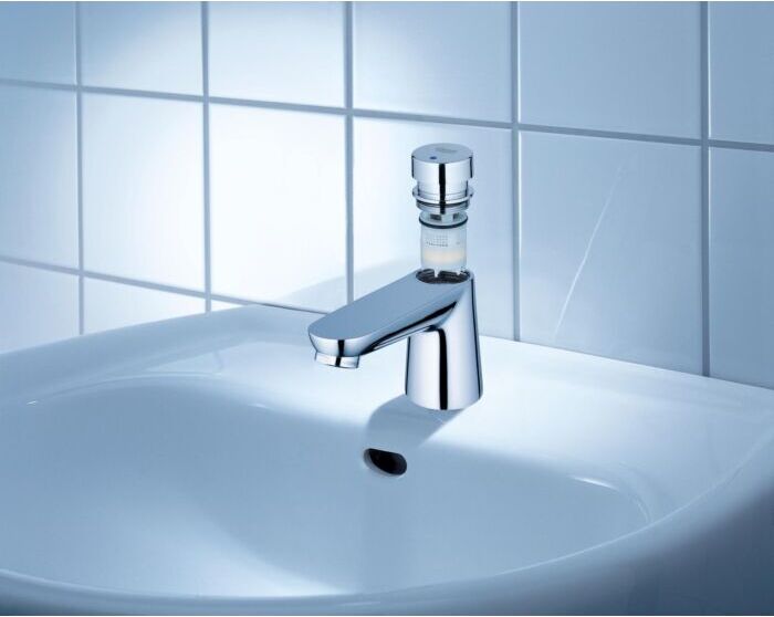 Grohe Euroeco CT Selbstschluß Standventil 36265000 chrom, Markierung blau/rot