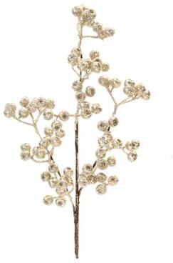 Melrose International Glittered Champagne Berry Spray (Set of 6) - N/A