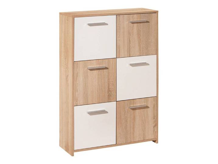 LIST - Meuble de Rangement 6 Portes Aspect Bois