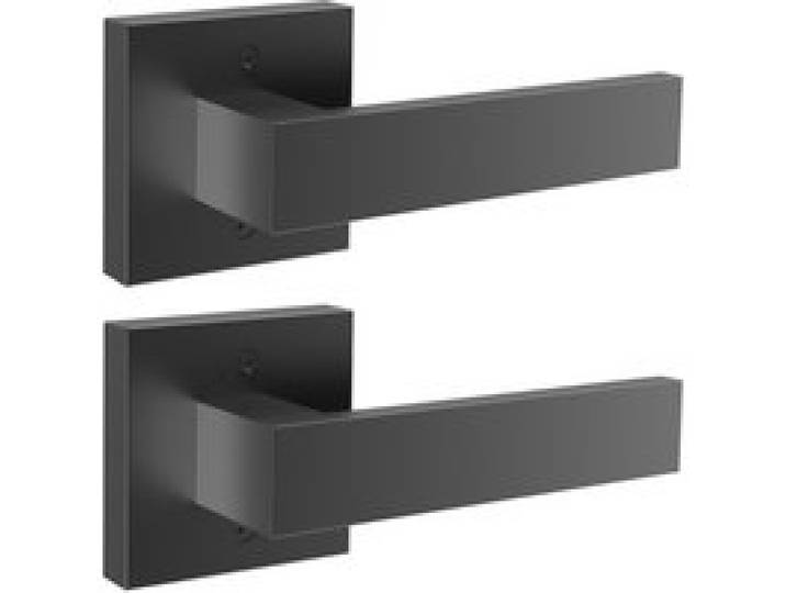 VEVOR 145 x 145 mm Dummy Türklinke Türbeschläge, 2-teilige Schrankgriffe Dekorative Türgriffe, Türdrücker Geeignet für Türgriff der Badezimmertür Kleiderschrank, Schwarze Möbelgriffe Stilvoll Quadrat