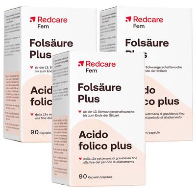 Folsäure Plus Redcare 3er-Pack 3x90 St Kapseln