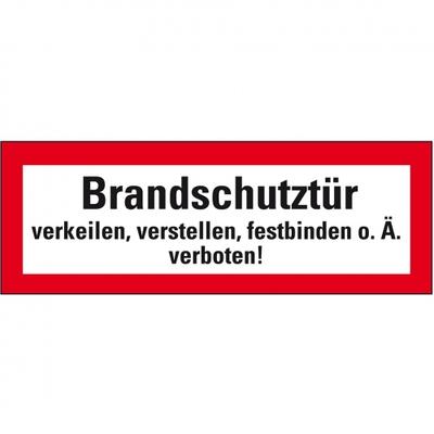Aufkleber I Feuerwehrschild Brandschutztür verkeilen, verstellen..., KRO, Folie, 210x74mm, DIN 4066