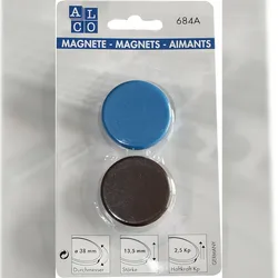 Alco Kraftmagnet 13,5mm Ø 38mm sortiert 2 Stück