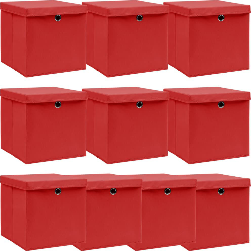 Rebrilliant Storage Boxes with Lids Fabric Purple 32cm H x 32cm W x 32cm D
