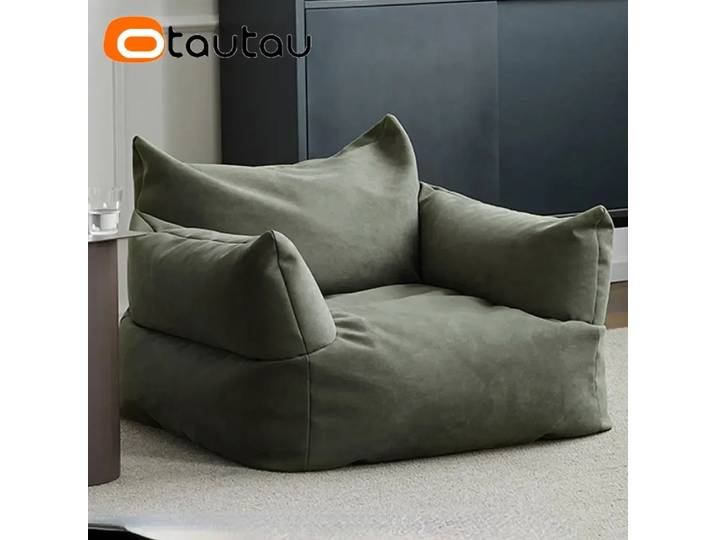 OTAUTAU-Canapé en Daim Imperméable Rempli, Pouf avec Remplissage, Canapé d'Extérieur Sans Cadre, Siège de Foyer, Fauteuil SF051