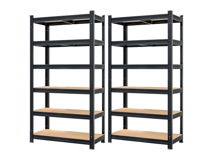 Monzana® 2X Premium Schwerlastregal 180x90x40cm 6 Böden Kellerregal Lagerregal Steckregal Metallregal Werkstattregal schwarz
