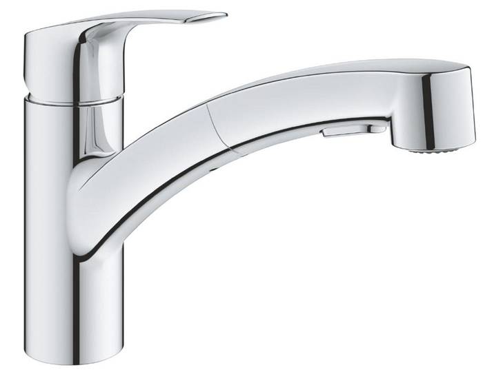 Mitigeur monocommande évier Eurosmart bec bas extractible douche double chromé